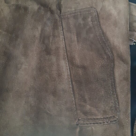 Vintage Aquascutum SZ S/M Rust Suede Men's Double Breasted Trench Coat - Picture 8 of 16